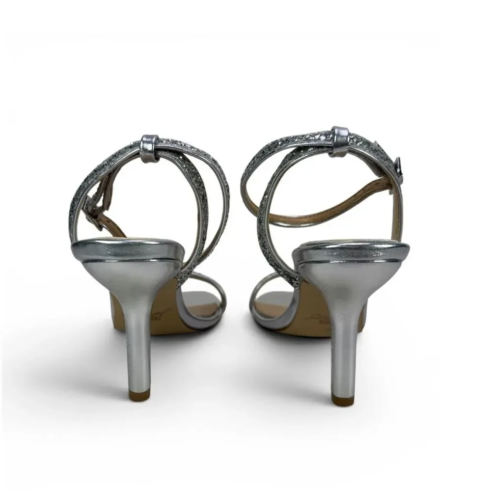 Badgley Mischka OJAI II  High Heels Womens 6 Metallic Smoke Glitter Evening Shoe